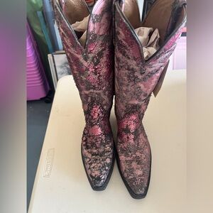 New Rare Ladies Lucchese Limited Addition Distressed Boots Size 8 B